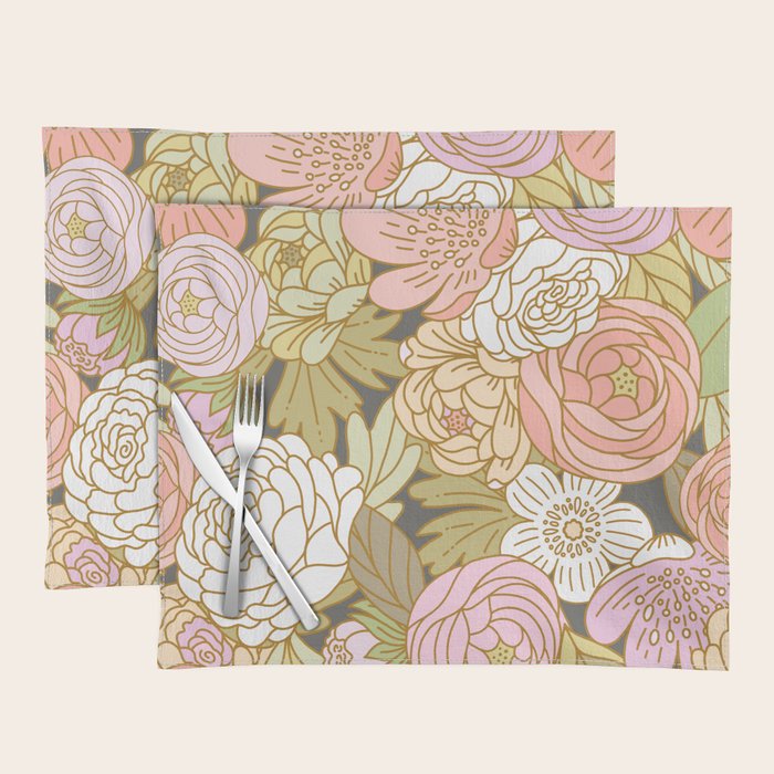 Boho Blooms | Pastel Fall Colors Placemat Gallery Image 1
