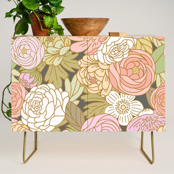 Boho Blooms | Pastel Fall Colors Credenza Gallery Image 1