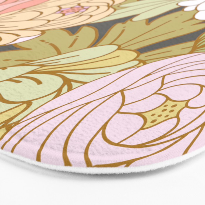 Boho Blooms | Pastel Fall Colors Bath Mat Gallery Image 3