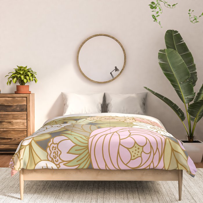 Boho Blooms | Pastel Fall Colors Comforter Gallery Image 3