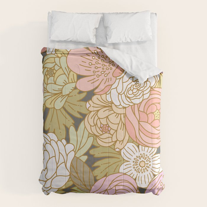 Boho Blooms | Pastel Fall Colors Comforter Gallery Image 1