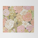 Boho Blooms | Pastel Fall Colors Throw Blanket Gallery Image 2