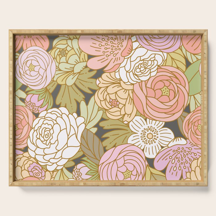 Boho Blooms | Pastel Fall Colors Serving Tray Gallery Image 1