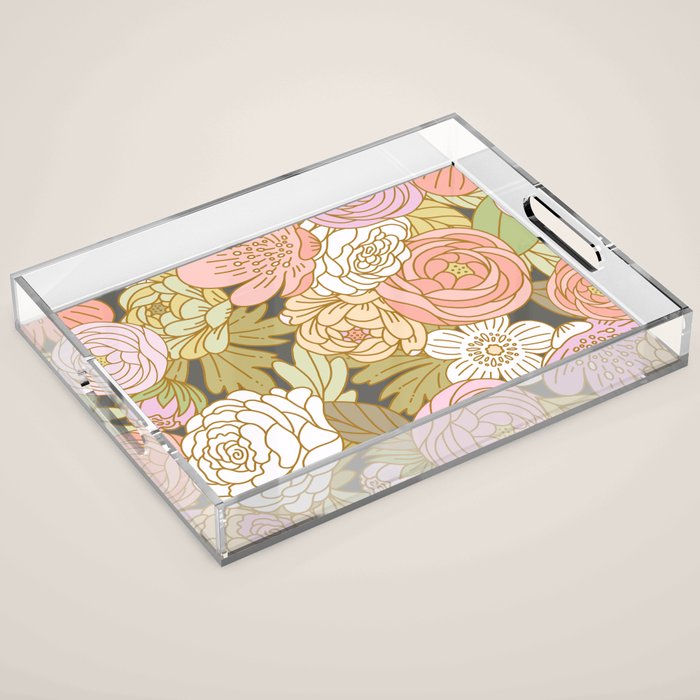 Boho Blooms | Pastel Fall Colors Acrylic Tray Gallery Image 1