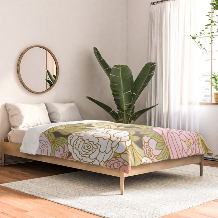 Boho Blooms | Pastel Fall Colors Comforter Gallery Image 2
