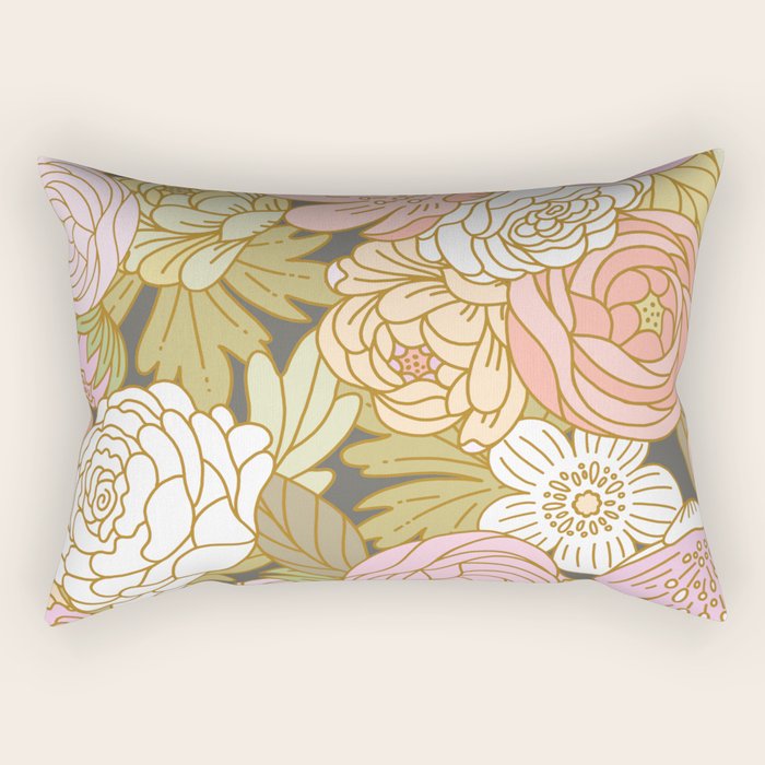 Boho Blooms | Pastel Fall Colors Rectangular Pillow Gallery Image 2
