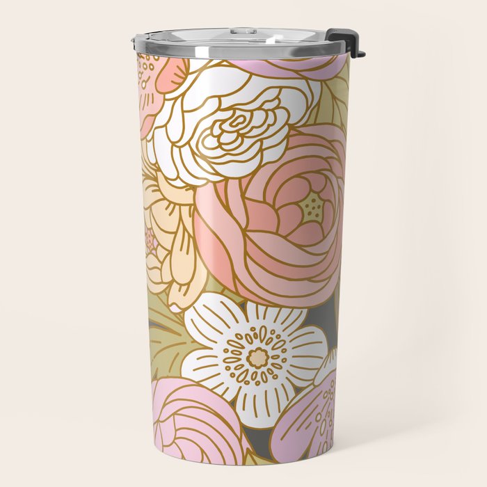 Boho Blooms | Pastel Fall Colors Travel Mug Gallery Image 2