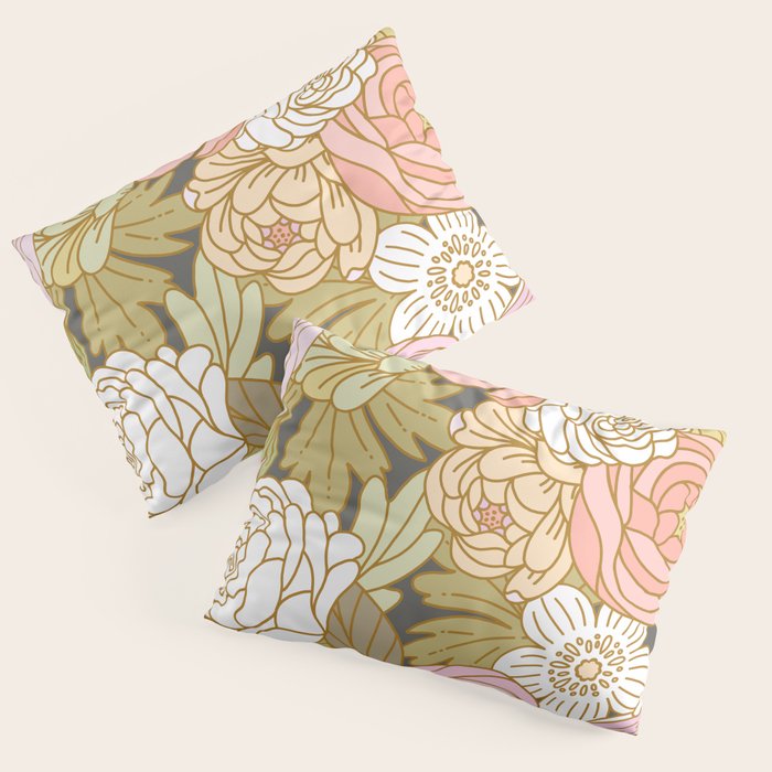 Boho Blooms | Pastel Fall Colors Pillow Sham Gallery Image 3