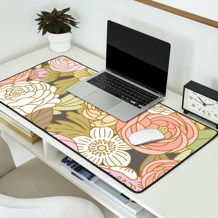 Boho Blooms | Pastel Fall Colors Desk Mat Gallery Image 2