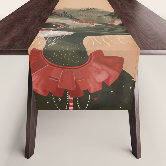 Festive Ostrich Table Runner Gallery Image 1