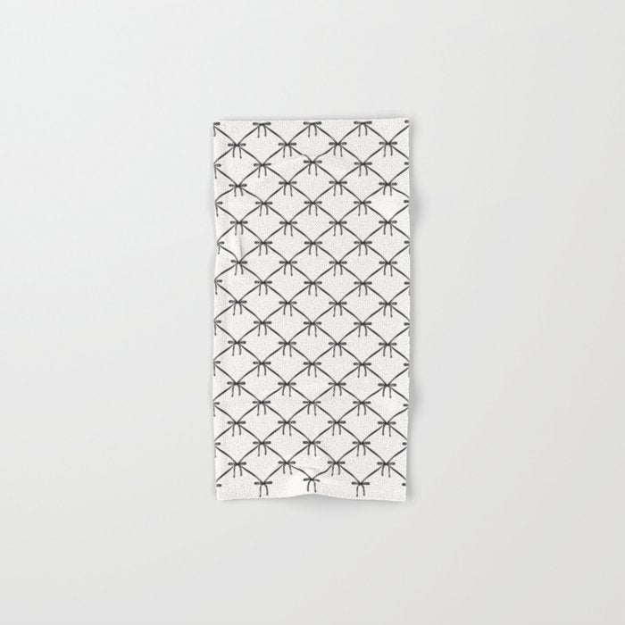 Bows & Ribbons Pattern IV Black and White Bath Towel Gallery Image 1