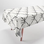 Bows & Ribbons Pattern IV Black and White Tablecloth Gallery Image 1