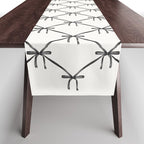 Bows & Ribbons Pattern IV Black and White Table Runner Gallery Image 1