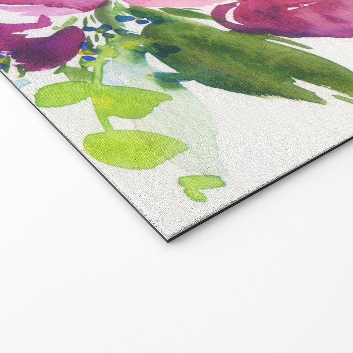 5 pink peonies in watercolor Welcome Mat Gallery Image 2