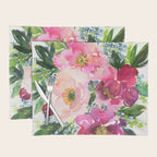 5 pink peonies in watercolor Placemat Gallery Image 1