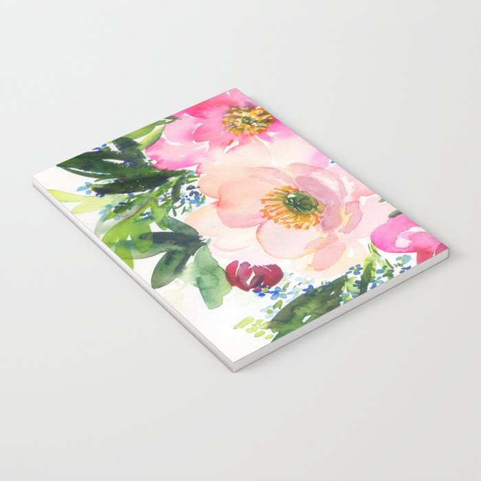 5 pink peonies in watercolor Notebook Gallery Image 3