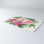 5 pink peonies in watercolor Rug Gallery Image 3
