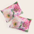 5 pink peonies in watercolor Pillow Sham Gallery Image 3