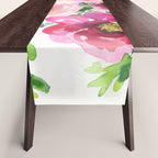 5 pink peonies in watercolor Table Runner Gallery Image 1