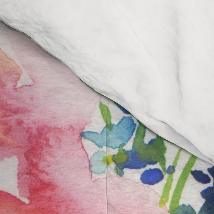 5 pink peonies in watercolor Comforter Gallery Image 4