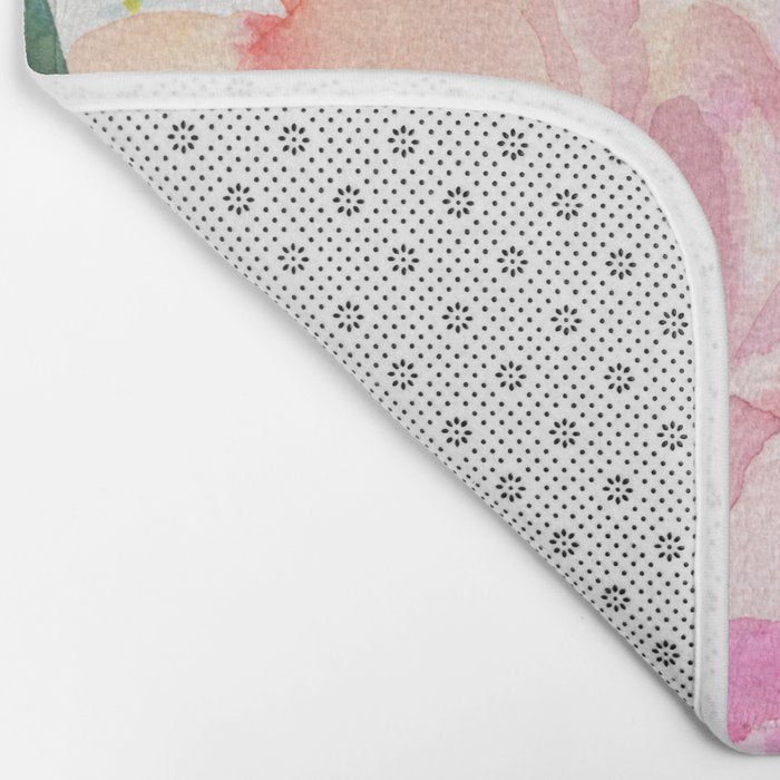 5 pink peonies in watercolor Bath Mat Gallery Image 2