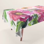 5 pink peonies in watercolor Tablecloth Gallery Image 1