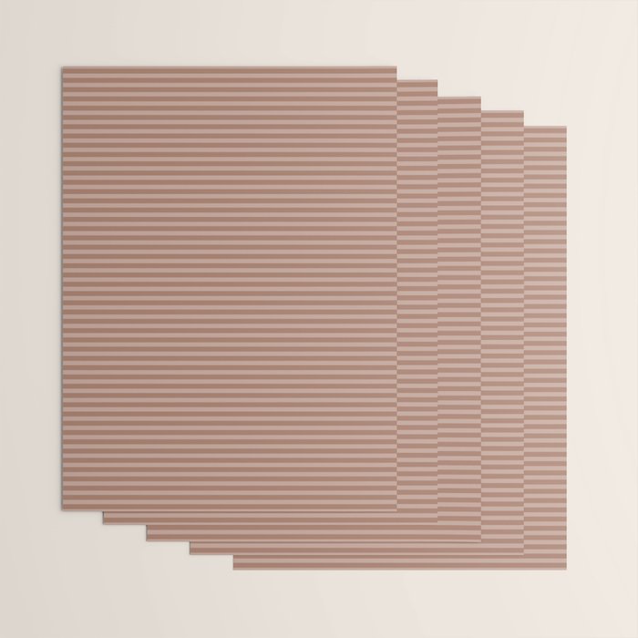 Fine Stripes Narrow Stripe Pattern in Mocha Brown Monochrome Wrapping Paper Gallery Image 3