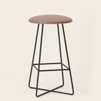 Fine Stripes Narrow Stripe Pattern in Mocha Brown Monochrome Stool Gallery Image 1