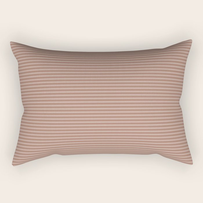 Fine Stripes Narrow Stripe Pattern in Mocha Brown Monochrome Rectangular Pillow Gallery Image 2