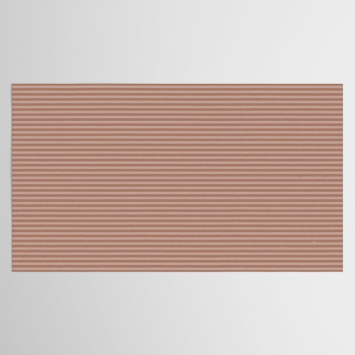 Fine Stripes Narrow Stripe Pattern in Mocha Brown Monochrome Tablecloth Gallery Image 2
