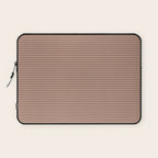 Fine Stripes Narrow Stripe Pattern in Mocha Brown Monochrome Laptop Sleeve Gallery Image 1
