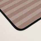 Fine Stripes Narrow Stripe Pattern in Mocha Brown Monochrome Desk Mat Gallery Image 4