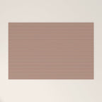 Fine Stripes Narrow Stripe Pattern in Mocha Brown Monochrome Welcome Mat Gallery Image 1