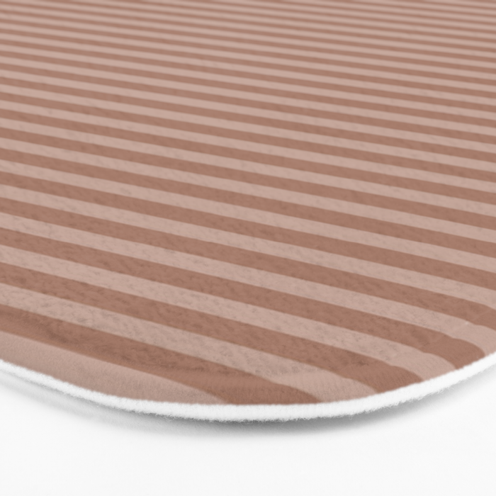 Fine Stripes Narrow Stripe Pattern in Mocha Brown Monochrome Bath Mat Gallery Image 3