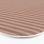 Fine Stripes Narrow Stripe Pattern in Mocha Brown Monochrome Bath Mat Gallery Image 3