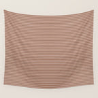 Fine Stripes Narrow Stripe Pattern in Mocha Brown Monochrome Wall Tapestry Gallery Image 4