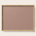 Fine Stripes Narrow Stripe Pattern in Mocha Brown Monochrome Serving Tray Gallery Image 1