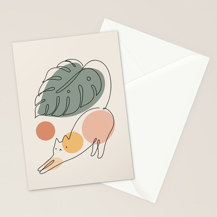 Cat and Plant 34 Stationery Card Gallery Image 2