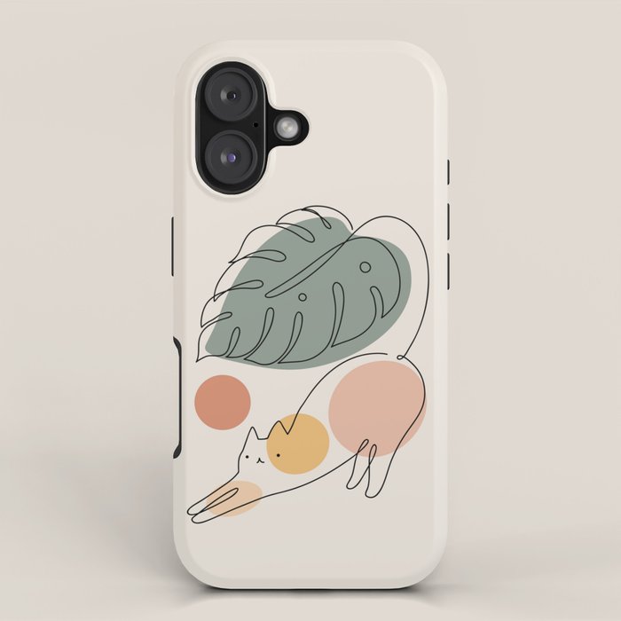 Cat and Plant 34 iPhone Case Gallery Image 1