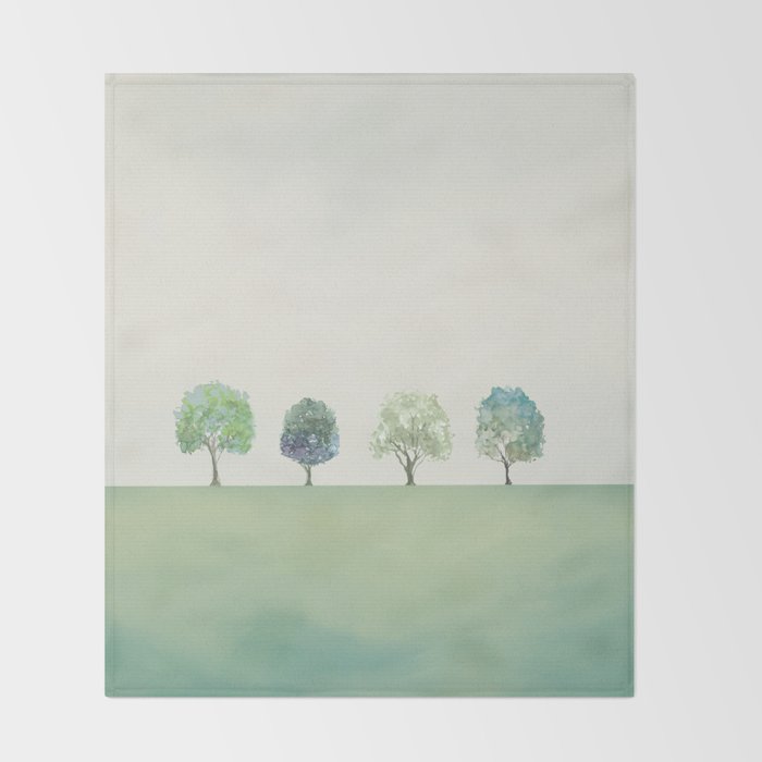 Green Sunny Field II Throw Blanket Gallery Image 2
