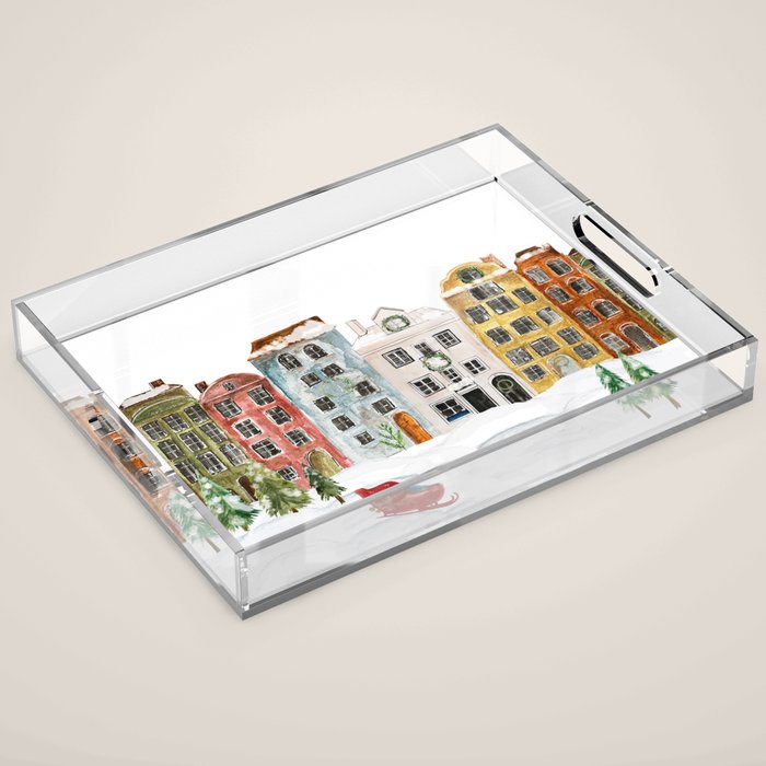 Christmas in the Village Acrylic Tray Gallery Image 1