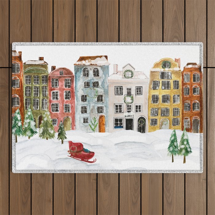 Christmas in the Village Outdoor Rug Gallery Image 1