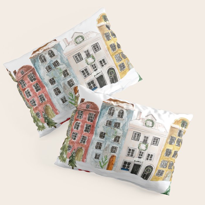 Christmas in the Village Pillow Sham Gallery Image 1