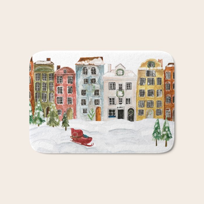 Christmas in the Village Bath Mat Gallery Image 1