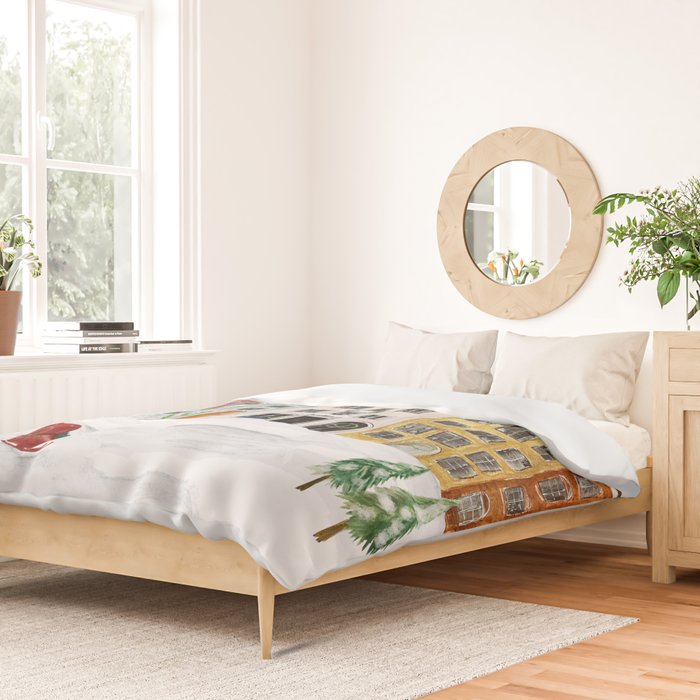 Christmas in the Village Duvet Cover Gallery Image 2