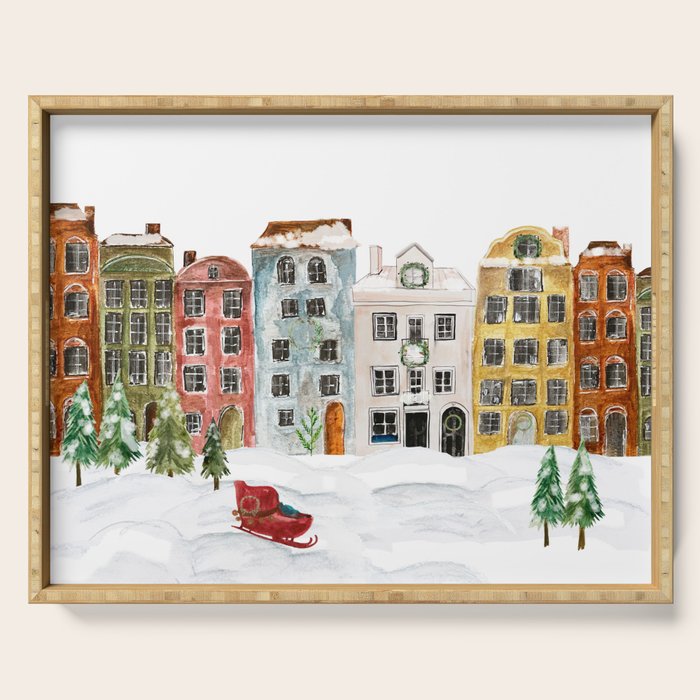 Christmas in the Village Serving Tray Gallery Image 1