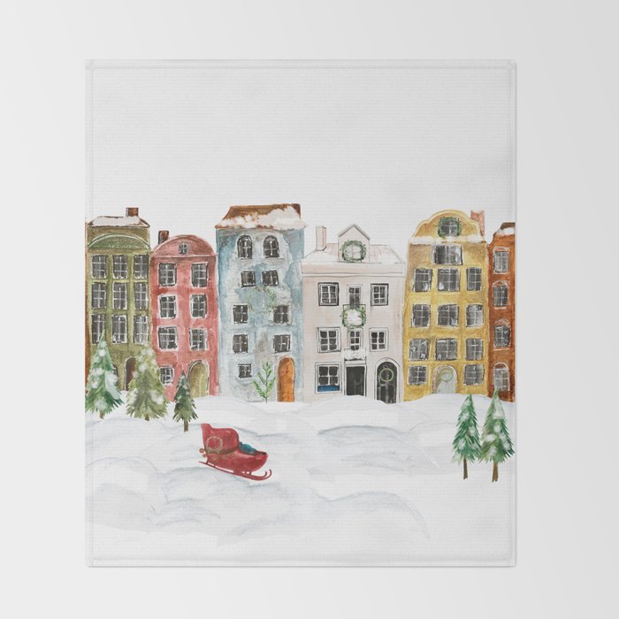 Christmas in the Village Throw Blanket Gallery Image 2