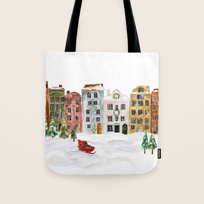 Christmas in the Village Tote Bag Gallery Image 1