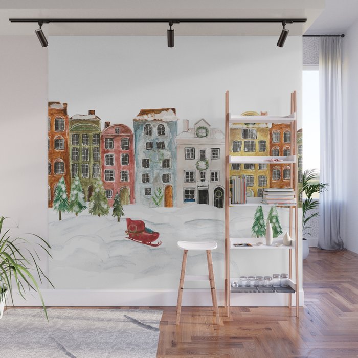 Christmas in the Village Wall Mural Gallery Image 1