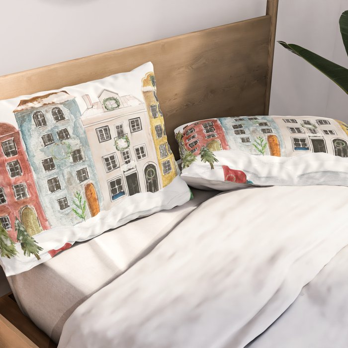 Christmas in the Village Pillow Sham Gallery Image 2